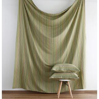 Thoppia Woven Stripes Bedsheet (Green - 101123140-0063)