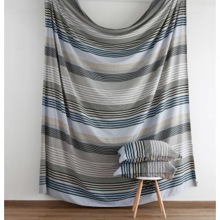 Thoppia Melange Stripe Bedsheet (Blue - 101123140-0632)