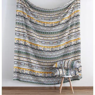 Thoppia Aztec Bedsheet (Green - 101123140-0046)