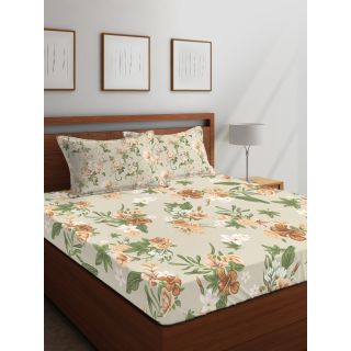 Layers - 100% Cotton - Queen - Tuscany Beautiful Colour and Soft Touch - Design Bedsheet Set -with 2 Pillow Cover Percale - Breathable and Skin FriendlyFTR00943