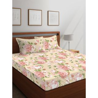 Layers - 100% Cotton - Queen - Tuscany Beautiful Colour and Soft Touch - Design Bedsheet Set -with 2 Pillow Cover Percale - Breathable and Skin FriendlyFTR00945