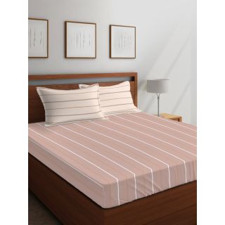Layers - 100% Cotton - Queen - Tuscany Beautiful Colour and Soft Touch - Design Bedsheet Set -with 2 Pillow Cover Percale - Breathable and Skin FriendlyFTR00949