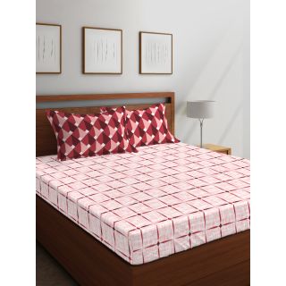 Layers - 100% Cotton - 144 Thread Count - Queen - Firenze Beautiful Colour Premium - Design Bedsheet Set -with 2 Pillow Cover Percale - Breathable and Skin FriendlyFTR00987