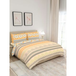 Layers - 100% Cotton - 148 Thread Count - King Bologna Beautiful Colour and Soft Touch - Design BIAB -With 2 Pillow Covers Percale - Breathable and Skin FriendlyFTR01250