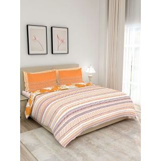 Layers - 100% Cotton - 148 Thread Count - King Bologna Beautiful Colour and Soft Touch - Design BIAB -With 2 Pillow Covers Percale - Breathable and Skin FriendlyFTR01254