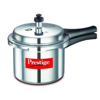Prestige Popular Aluminium Straight Wall Outer Lid Pressure Cooker, 3 Litre, Silver