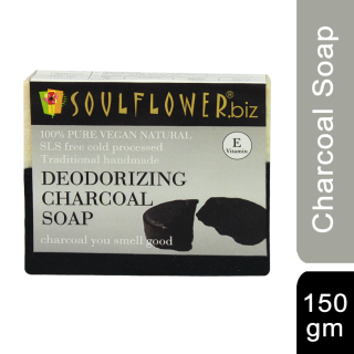 Soulflower Deodorizing Charcoal Soap, 150gm
