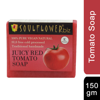 Soulflower Juciy Red Tomato Soap, 150gm