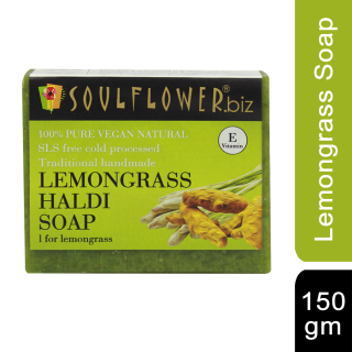 Soulflower Lemongrass Haldi Soap, 150gm