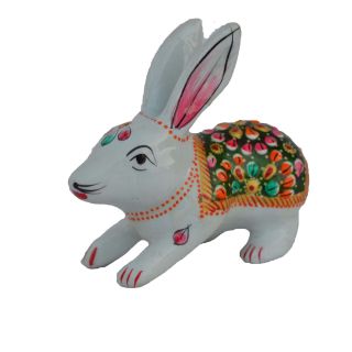 eCraftIndia Meenakari Rabbit Figurine (AAR500)