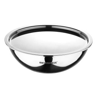 Bergner Argent Triply Stainless Steel Tasra with Stainless Steel Lid, 16 cm, 0.75 litres, Induction Base, Silver