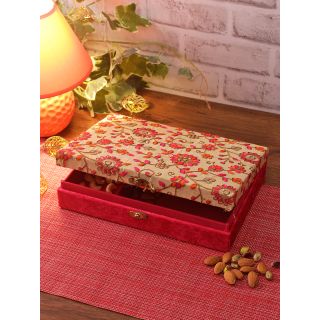 Red & Gold Floral Embroidered Gift Box