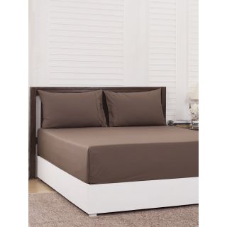 Maspar Colorart Slumber Brown 200 TC Cotton Single Bed Sheet with 1 Pillow Cover