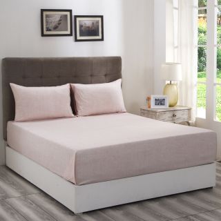 Maspar Patina Impression Texture Peach 210 TC Cotton Single Bed Sheet with 1 Pillow Cover