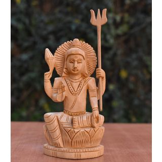 Wooden Handicraft  Decorative - Wooden Shiv Sitting Super Fine 