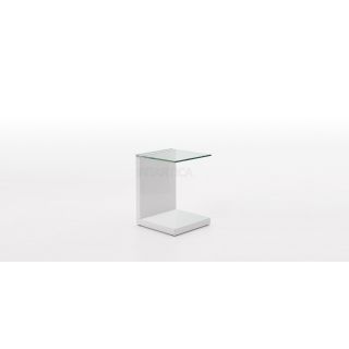 "C" Beige White End Table