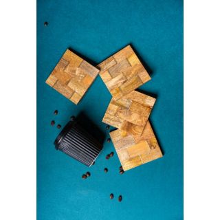 Coasters Wooden with Brass Inlay 