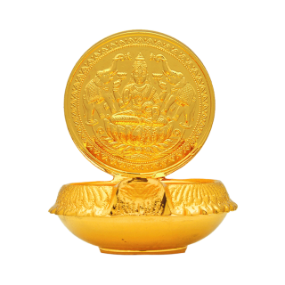 Gajalakshmi Lamp - 24k Gold Plated (88.9mm)