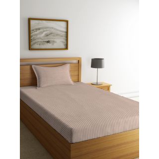 Mark Home Classic Stripes Single Bed Sheet Set Beige