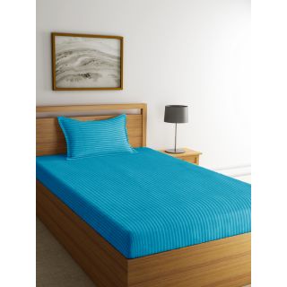 Mark Home Classic Stripes Single Bed Sheet Set T Blue
