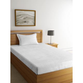 Mark Home Classic Stripes Single Bed Sheet Set White