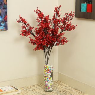 Fresh look Red Colour Flower Stick from the Family Of Jasmine - Set of 2(FL182906RED)