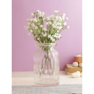 Alluring bunch of Real alike Flowers - White-Set of 4(FL2082WH)