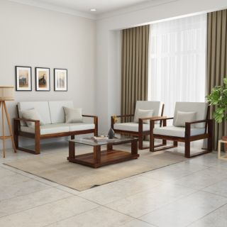 Oxey Solid Wood Sofa Set
