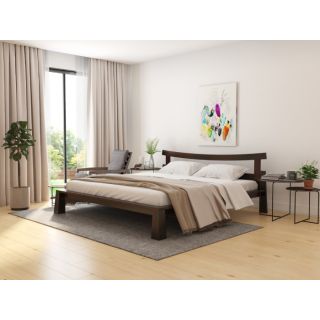 Saensky Japanese Solid Wood King Bed