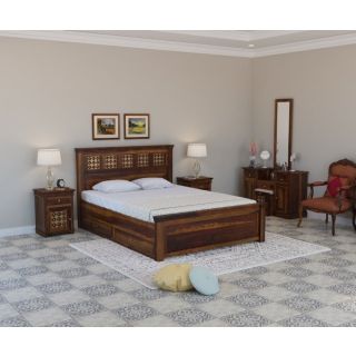 Fusion Solid Wood King Size Drawer Storage Bed