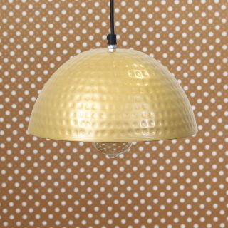 eCraftIndia Antique Golden Hammered Pendant Light 10" Diameter Ceiling Hanging Lamp for Home/Living Room/Offices/Restaurants (ILAMP_CLS2)