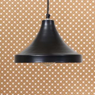 eCraftIndia Shining Black, Glossy Finish Pendant Light, 10" Diameter Ceiling Hanging Lamp for Home/Living Room/Offices/Restaurants (ILAMP_CLS8)