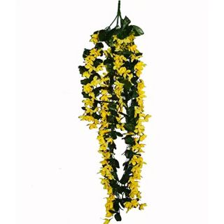 Artificial Yellow Color Orchid Flower Hanging Creeper (126)