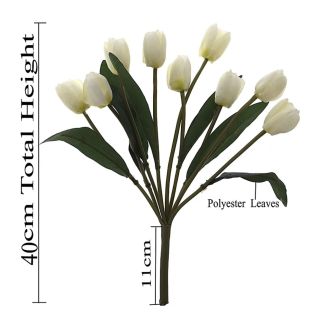 Artificial White Color Tulip Flower Bunch (123)
