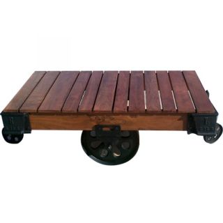Iron Wooden Cart Coffee Table