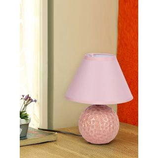 Round Textured Turquoise Pink Ceramic Table Lamp(LAM18107PI)