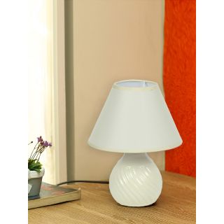 Vintage Style Polished Ceramic Round Red Table Lamp (LAM18108WH)