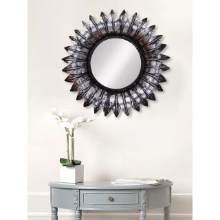 eCraftIndia Grey and Black Decorative Metal Handcarved Wall Mirror (MIIWCACF_2418_M)