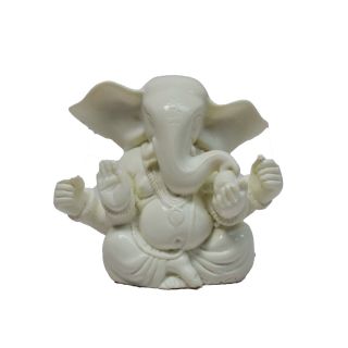 eCraftIndia White Chaturbhuj Lord Ganesha (MSGG502)