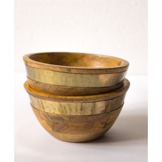 Nut Bowl Wooden Rice Gold 