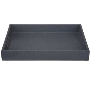 TRAY LARGE IN Faux Leather (Grey)