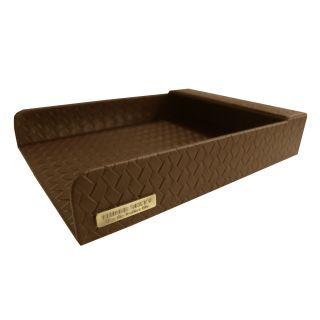ENTWINE PAPER TRAY IN Faux Leather (Brown)