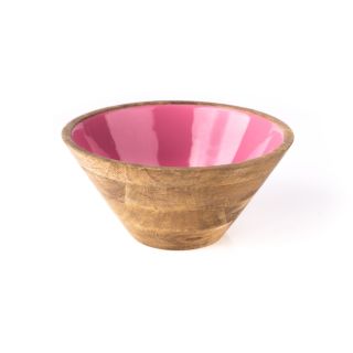 Serving Bowl Wooden Blush Pink 