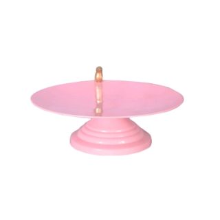 Pink Cake Serving Round Platter With Stand