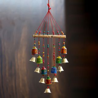  eCraftIndia Handcrafted Decorative Wall/Door/Window Hanging Bells (STRBEL499)