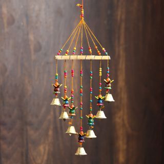  eCraftIndia Handcrafted Decorative Kalash Wall/Door/Window Hanging Bells (STRKAL499)