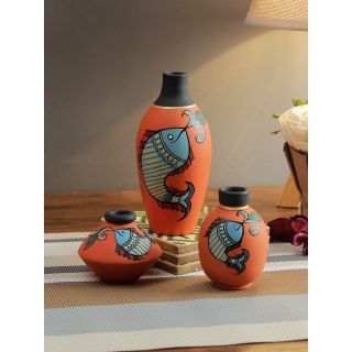 Aapno Rajasthan Vases Handpainted Teracotta stylWarli Art