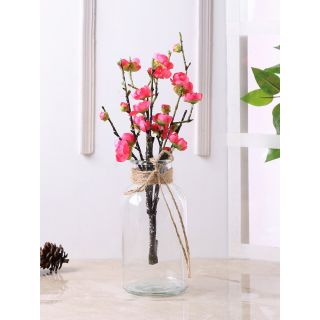 Tied Ribbon Crystal Clear Glass Vase  (VAS1920WH)
