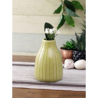Yellow Solid Ceramic Flower Vase (VAS20252YE)