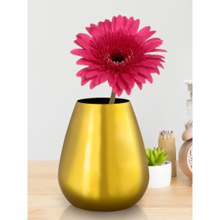 Shiny Gold Metal Flower Vase 